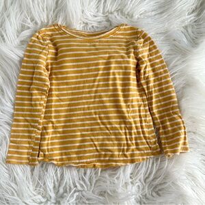 Old Navy Toddler Girls Yellow and White Striped Long Sleeve Shirt Size 4T